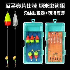 Lure set, tied with melon seeds, sequins, sinking and floating water aid set, nano insect fly hook, horse mouth white strip set
