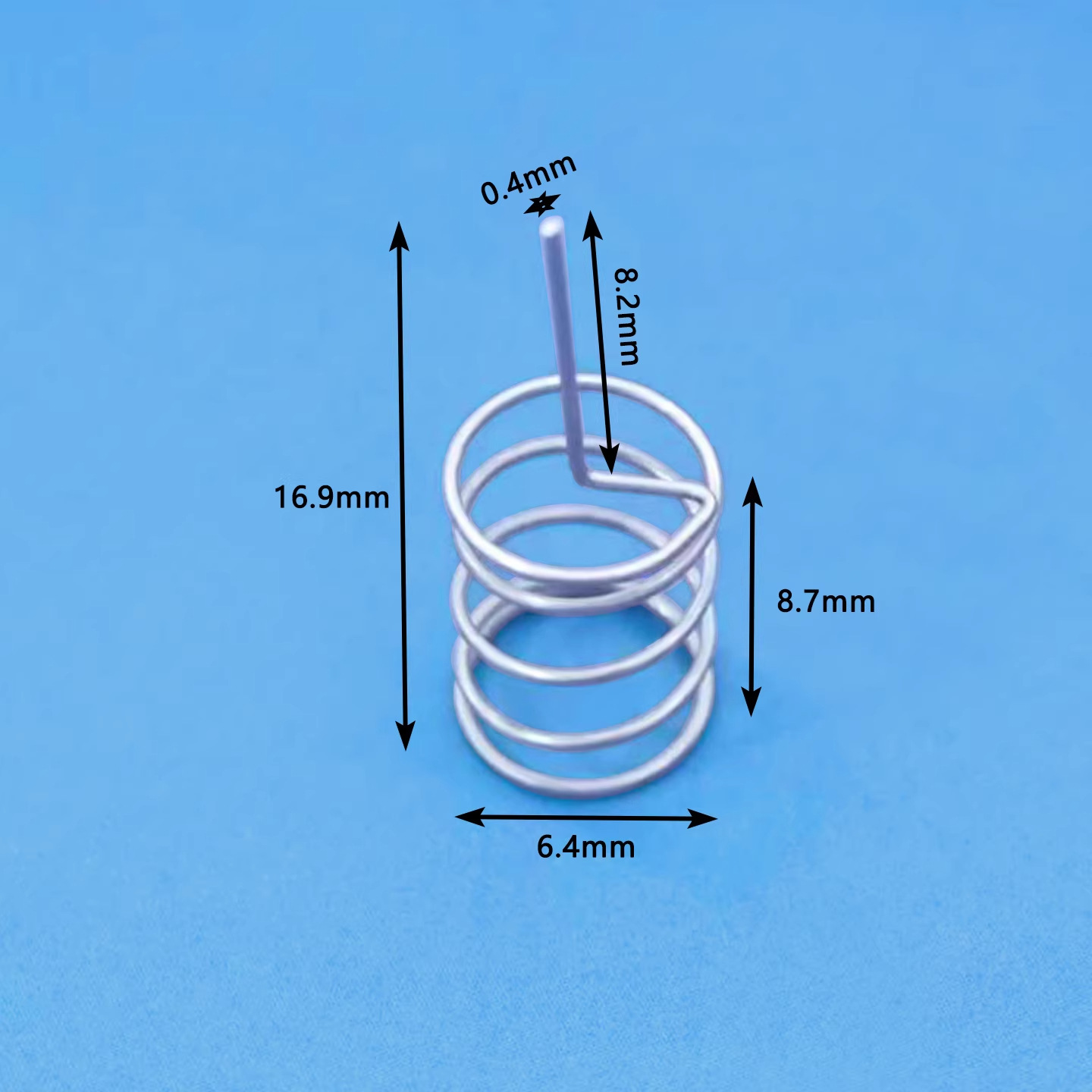 小型加湿器弹簧304不锈钢弹簧线径0.4mm香薰机加湿器触摸弹簧17mm