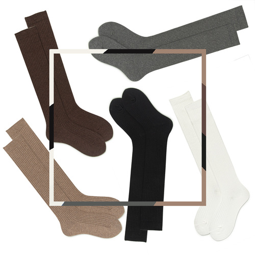 Calf socks women's mid-calf spring and summer cotton socks trendy ins black jk Japanese stockings tall spring and autumn knee-high socks