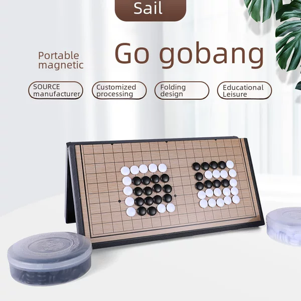 Magnetic Go Gobang Folding Chessboard Black and White Chess Puzzle Magnetic Super Large Chessboard Student Children Adult Toys