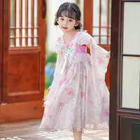Hanfu для девочек, новое платье в национальном стиле в китайском стиле, детская одежда, детское платье в древнем стиле, сказочное детское платье, древний костюм в национальном стиле.
