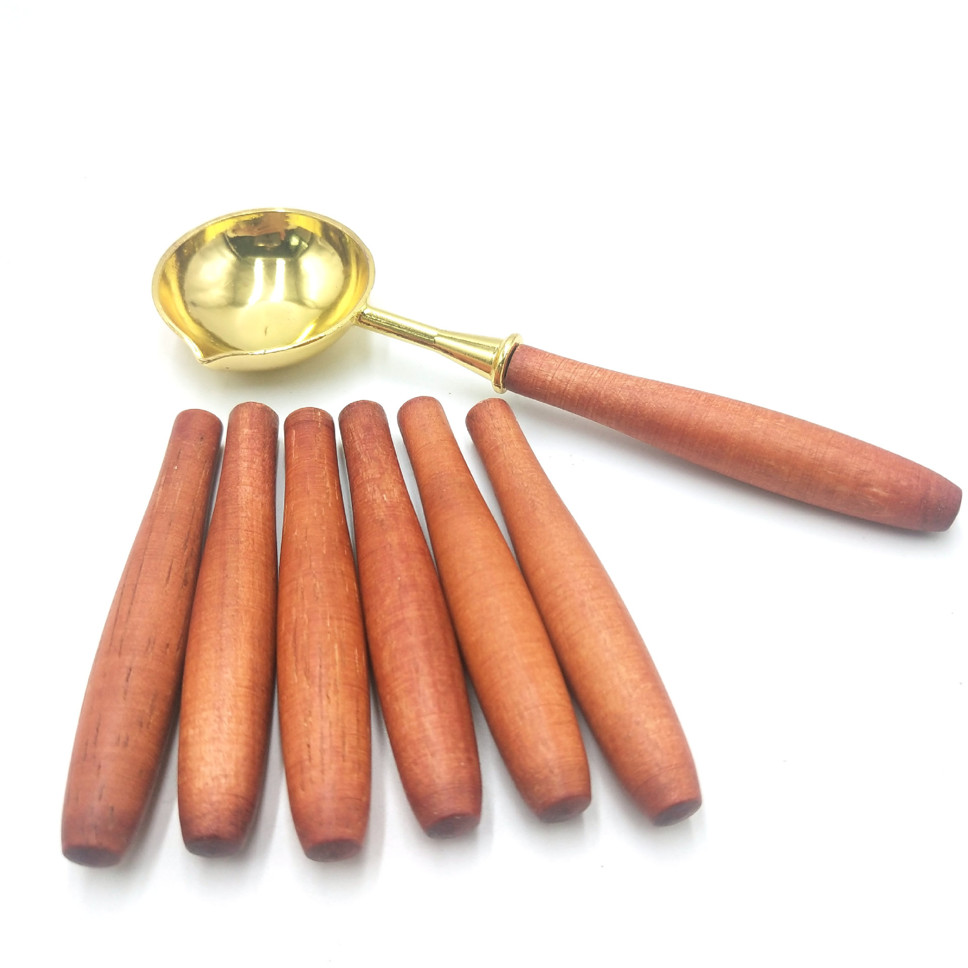 欧式复古火漆印章融化勺子木柄火漆制作用配件火漆蜡封口印蜡勺子|ms