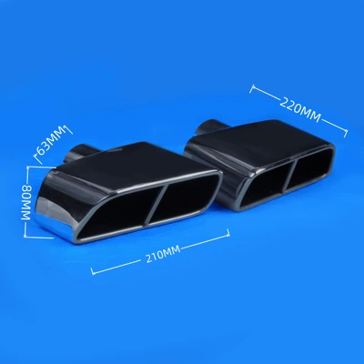 Titanium Black Car Modified: Exhaust pipe - 02-50448s-double-type-flat-square