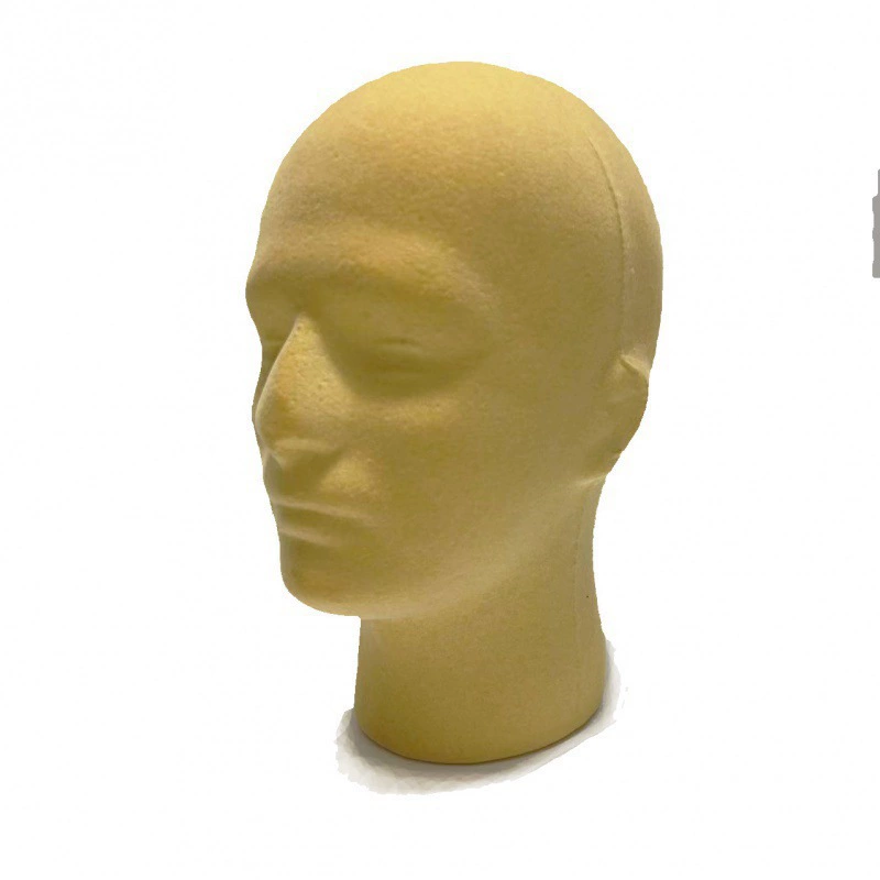 Mannequin head for men and women from foam, human head, wig, stand