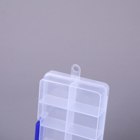 Transparent PP plastic thick 10 grid fixed storage box with lid electronic components accessories finishing packaging box manufacturers for sale