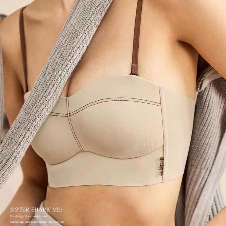 Ventas directas de fábrica comercio electrónico transfronterizo Sudeste de Asia Vietnam Tailandia damas sin costuras top de tubo cómodo recogido sujetador lateral