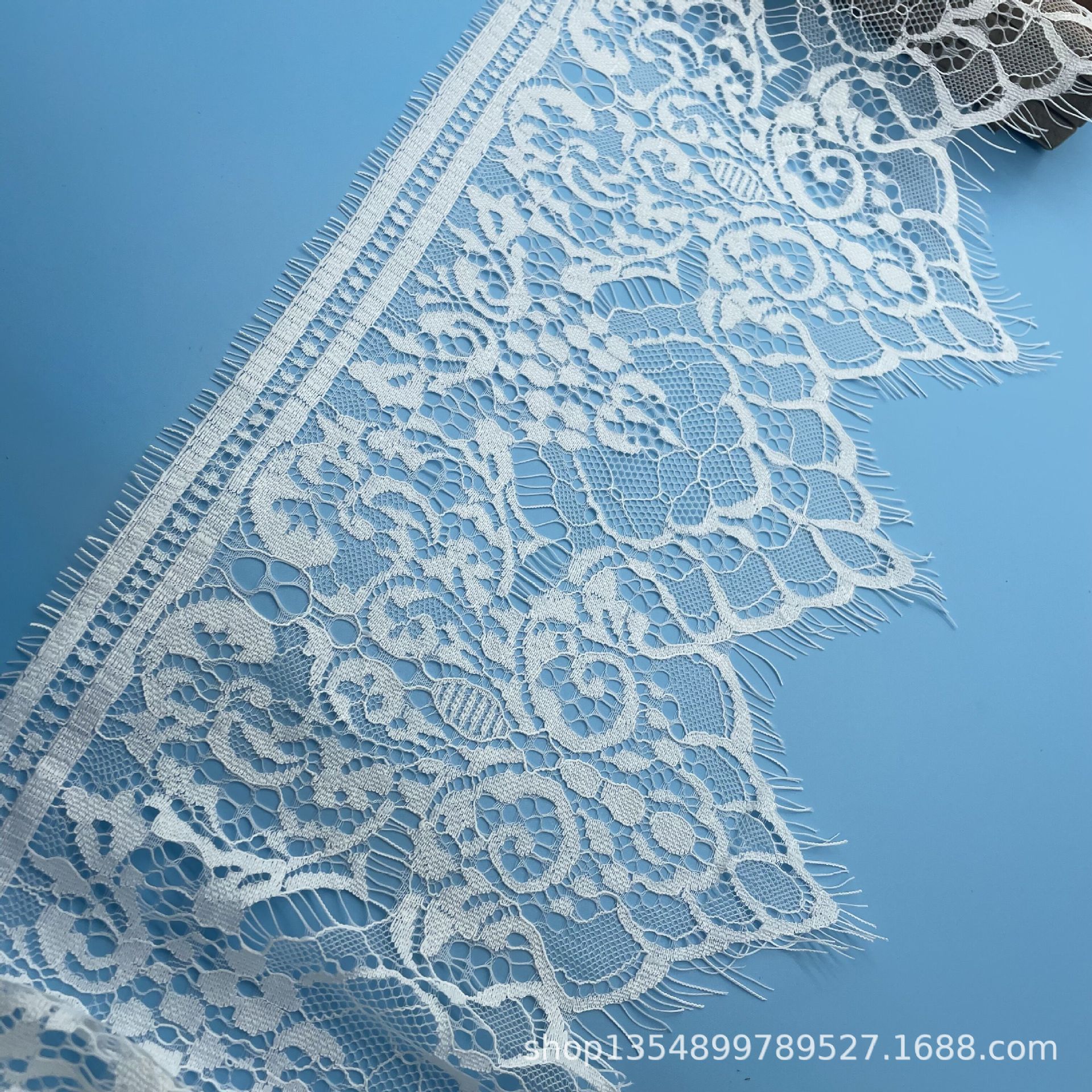 现货批发20.5cm眼睫毛花边 头纱 女/童装裙摆 diy工艺品配料