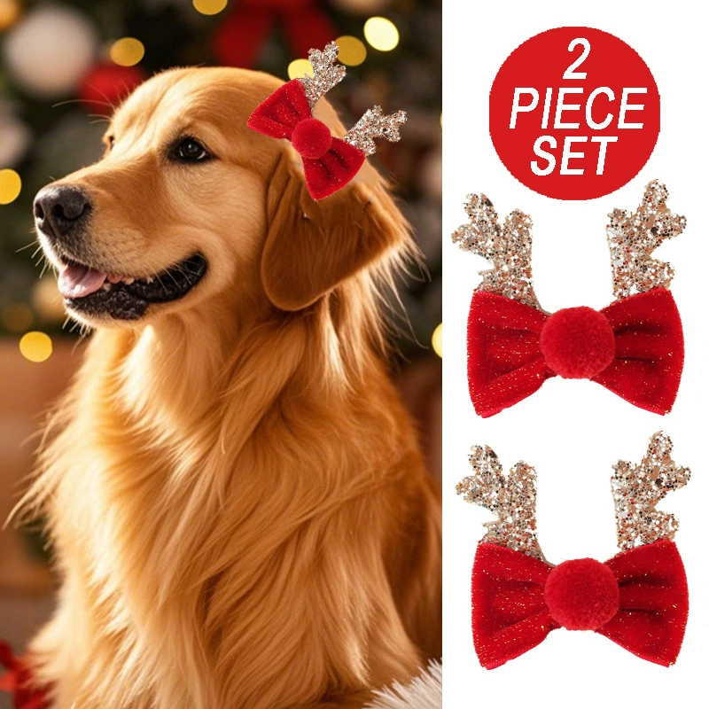 Собака плюшевый бант заколка для волос новый рог Глит Малый домашний головной убор для кошек декор для вечеринки