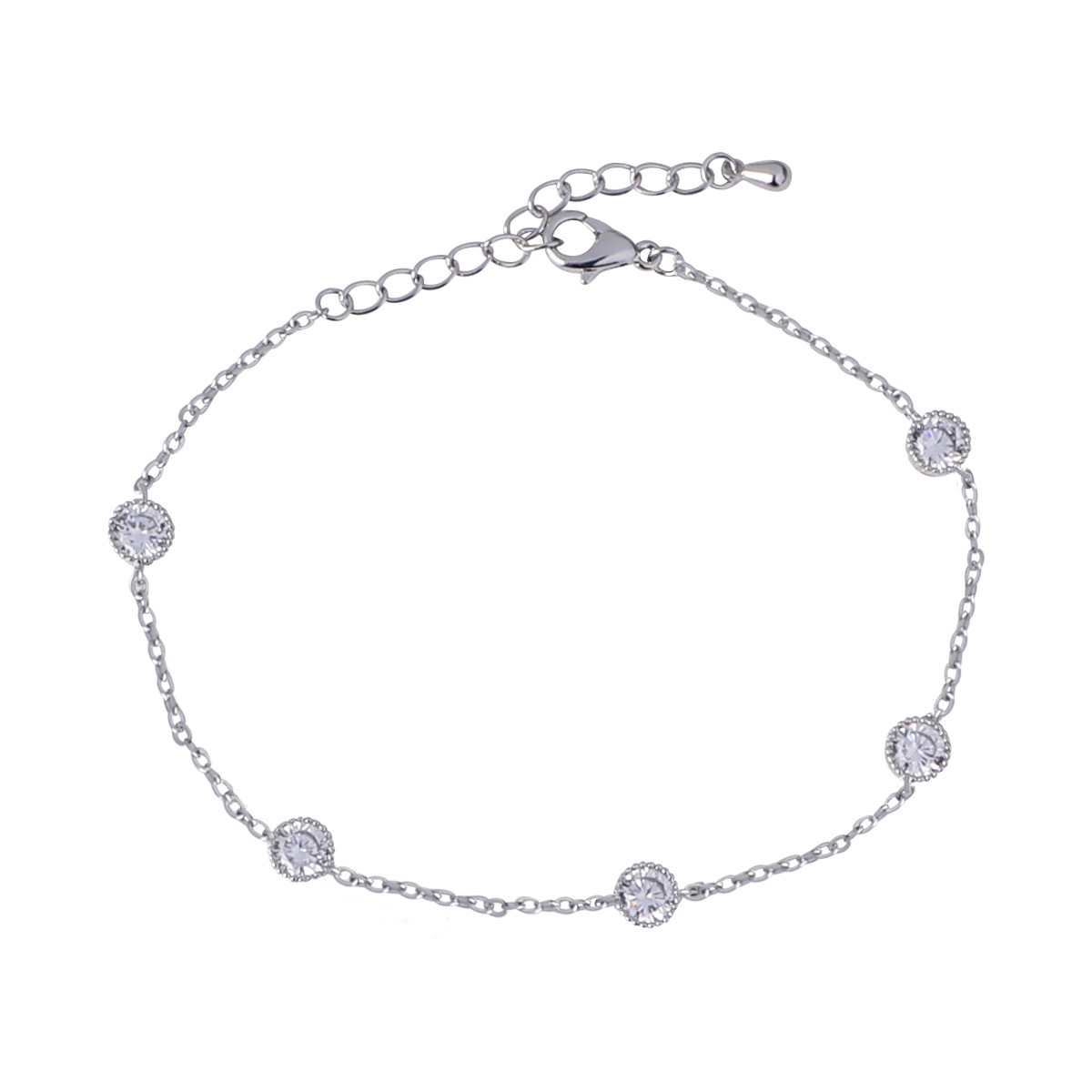 Simple Style Geometric Copper Bracelets Inlay Zircon Copper Bracelets