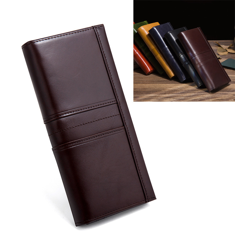 Cross-Border New Suit Clip Wallet Women's First-Layer Cowhide Long Clutch Bag Women's Bag Multi-Card Slot Card Holder Mobile Phone Bag Cross-Border New Suit Clip Wallet Women's First-Layer Cowhide Long Clutch Bag Women's Bag Multi-Card Slot Card Holder Mobile Phone Bag