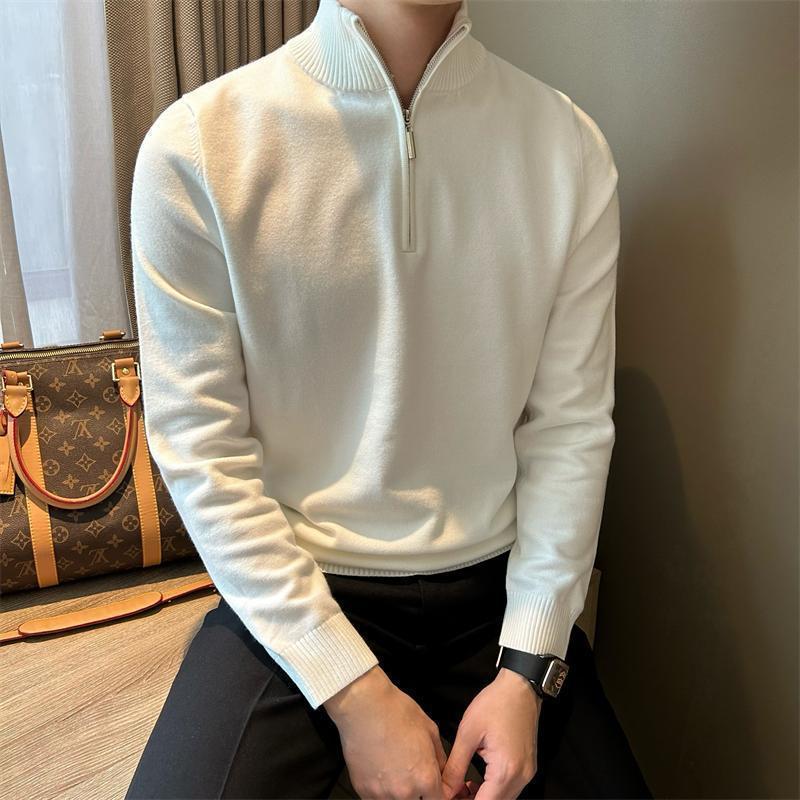 Japanese retro demi-season fitted solid color knitted sweater with…