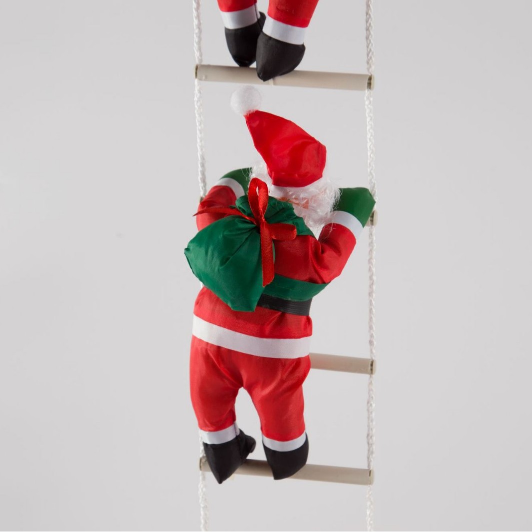 Comercio exterior Venta caliente 25m3 persona escalera Santa Claus decoraciones Santa Claus muñeca colgante fabricante