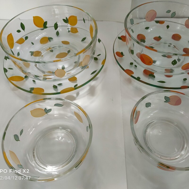 Tempered Glass Plate/Bowl Cup Set Tempered Glass Plate/Bowl Cup Set