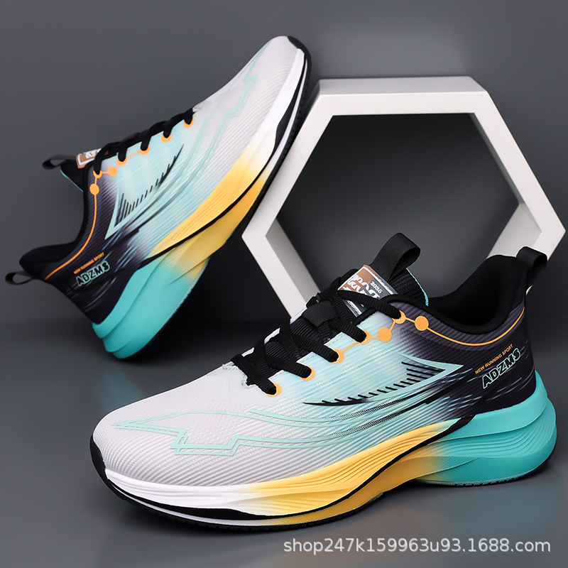 新款跑步鞋男大码减震跑鞋木林森透气运动鞋男秋季运休闲运动鞋