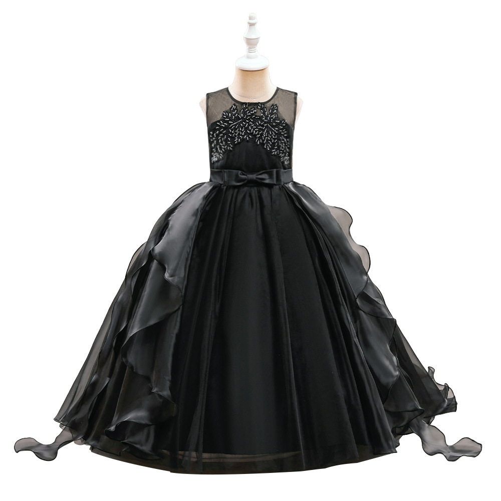 Comercio exterior Amazon ropa para niños niñas pettiskirt niños princesa vestido de piano rendimiento flor niña vestido de novia vestido de Trailing
