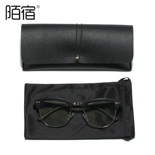 Mosu soft bag mirror case imitation leather mirror case optical glasses case sunglasses leather case Korean version GM AA leather case