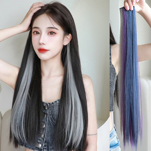 Clip-in Semi-Hair Color Temporary Hairpiece for Women, Color-Blendable, Invisible Hair Extension for Long Hair