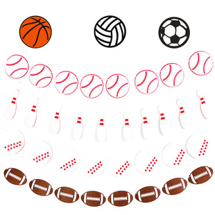 Rugby Golf Baseball Bowling Soccer Basketball Volleyball Sports Party Sports Themed Felt Banner