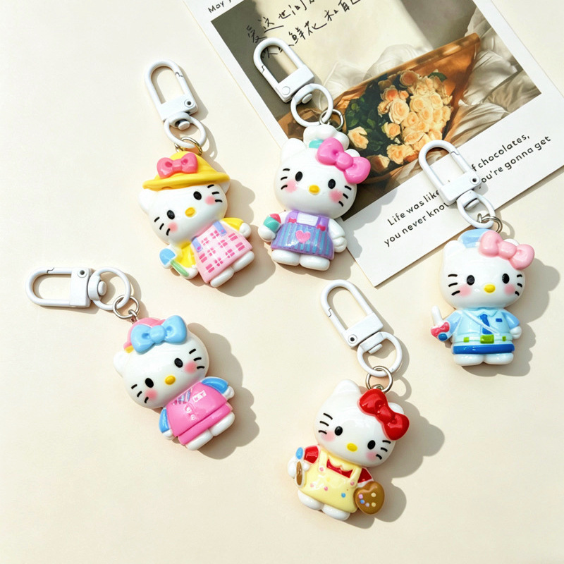 Large cartoon cute ins-style KTM studded creative bag pendant keychain, gift for girls and best friends, wholesale