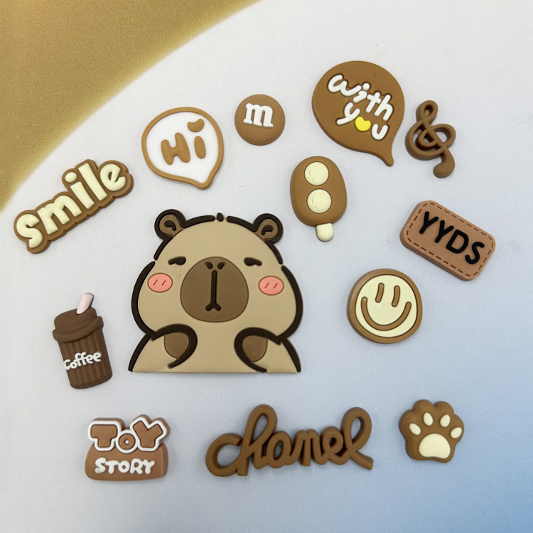 Capybara Capibala PVC soft rubber decoration handmade DIY accessories mobile phone case ipad hole slippers buckle cup stickers Capybara Capibala PVC soft rubber decoration handmade DIY accessories mobile phone case ipad hole slippers buckle cup stickers