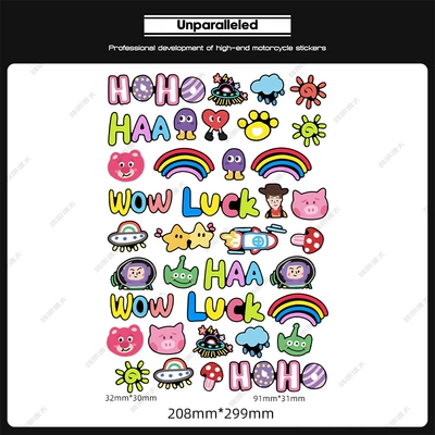 Hub Sticker Road Bicycle | Body sticker - 270-cute-graffiti-reflective-on-both-sides-of-front-and-rear-wheels-4-pictures
