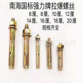 南海国标彩锌膨胀螺丝拉爆带孔膨胀螺丝镀锌膨胀螺栓爆炸螺丝