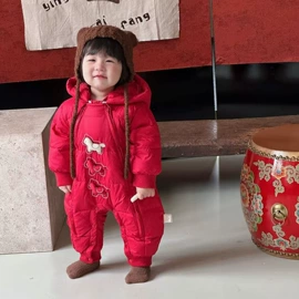 羽绒连体衣;童羽绒服;童套装