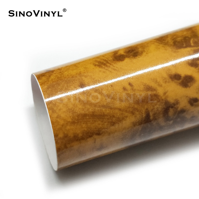 Carlake grano de madera cambio de color película pera flor madera decoración interior cambio de color Acacia madera central control pegatina simulación película de madera