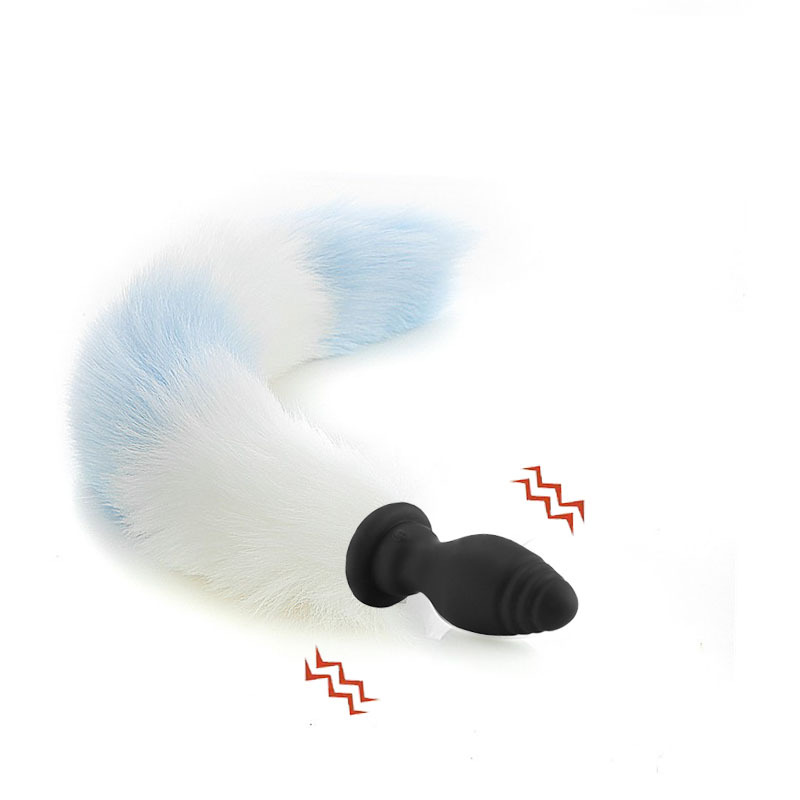 Sexy reemplazable Fox cola de silicona vibración anal plug back corte masturbación SM suministros para adultos entrega al por mayor