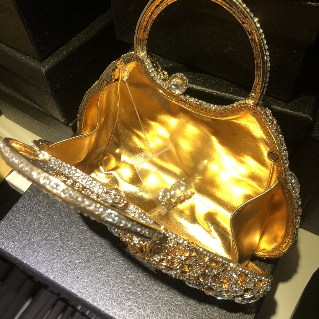 086 bolsas de banquete de diamantes de vidrio oval bolsas de diamantes de banquete mujeres embrague de cristal