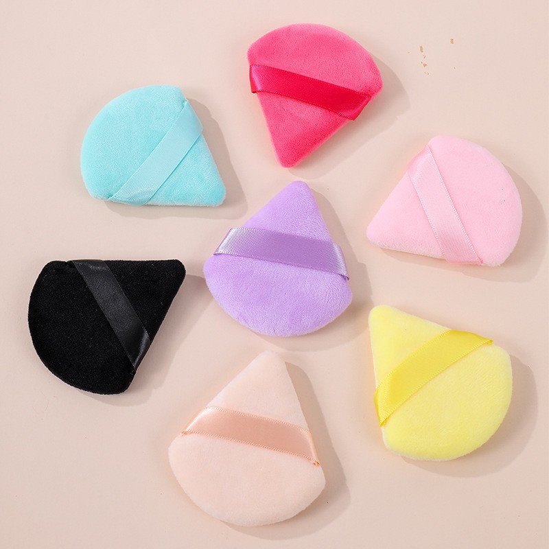 Esponja de maquillaje de terciopelo, polvo suelto triangular, polvo compacto, polvo de miel, polvo seco, esponja para fijar maquillaje, maquillaje de belleza, superventas transfronterizo.