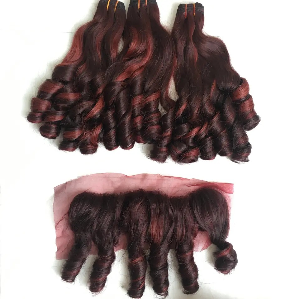 Bouncy Red Highlight Funmi Curly No Shed...