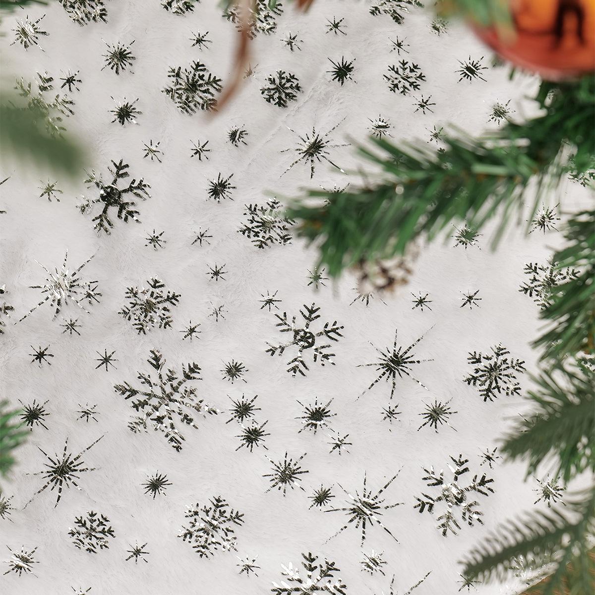 Navidad transfronteriza plata escaldada decoración de falda de árbol de Navidad europea y americana decoración de árbol de Navidad fuente de fábrica al por mayor