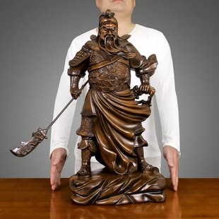 关公摆件客厅仿木雕关羽关二爷武财神家居商铺公司办公室开业礼物-阿里巴巴