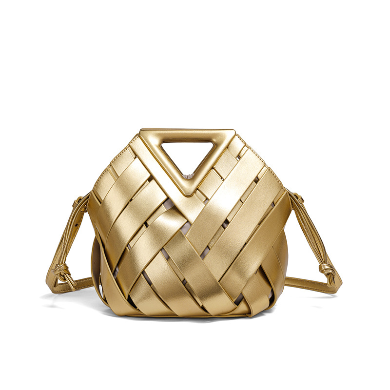 Y Cross-Border Special Large Capacity Handbag Triangle Bag 2025 New Arrival Clutch Bag Diamond Weave Evening Bag - Thumbnail 4