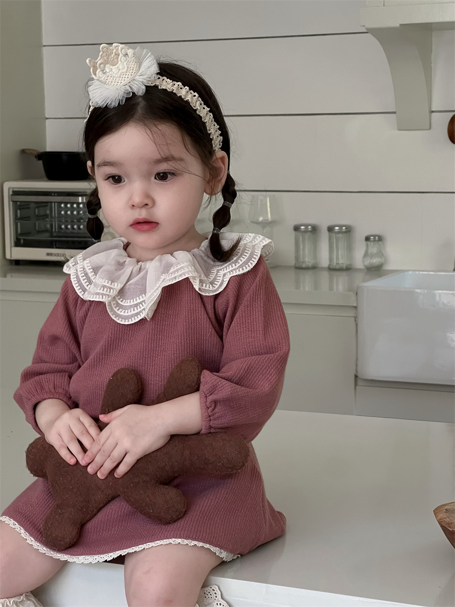 Trajes de primavera para niños ropa de bebé 2025 primavera ropa infantil coreana camiseta de muñeca vestido corto de dos piezas ropa de primavera