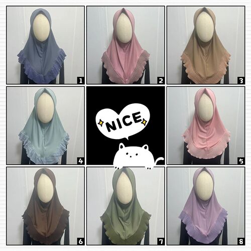 Crystal hemp Malay women's patchwork single-layer ruffled hooded hat scarf wholesale W040