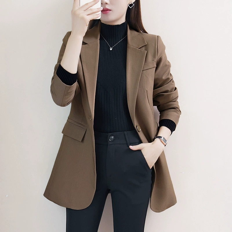 Новинка сезона весна-осень: Жакет-костюм для полных женщин, повседневный деловой стиль, профессиональный и элегантный, модель 100kg
