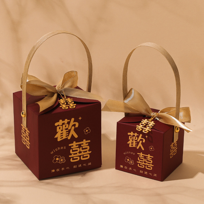 Caja de dulces de boda Boda 2024 Nuevo caramelo portátil de alta gama Empaquetado de dulces de boda Caja de regalo Bolsa vacía