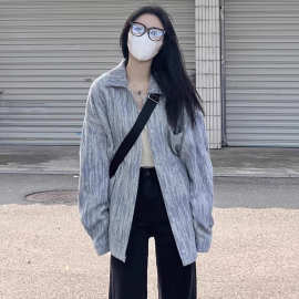 美式复古牛仔外套女春秋季新款设计感小众宽松夹克上衣潮
