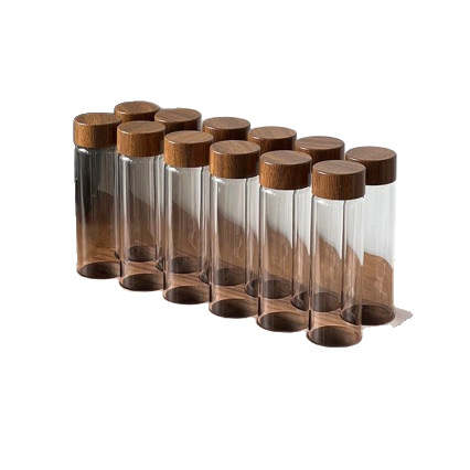 Nuevo tipo transfronterizo de madera sólida cubierta de nuez granos de café envasado botella de café olor botella de incienso base de almacenamiento estante de exhibición