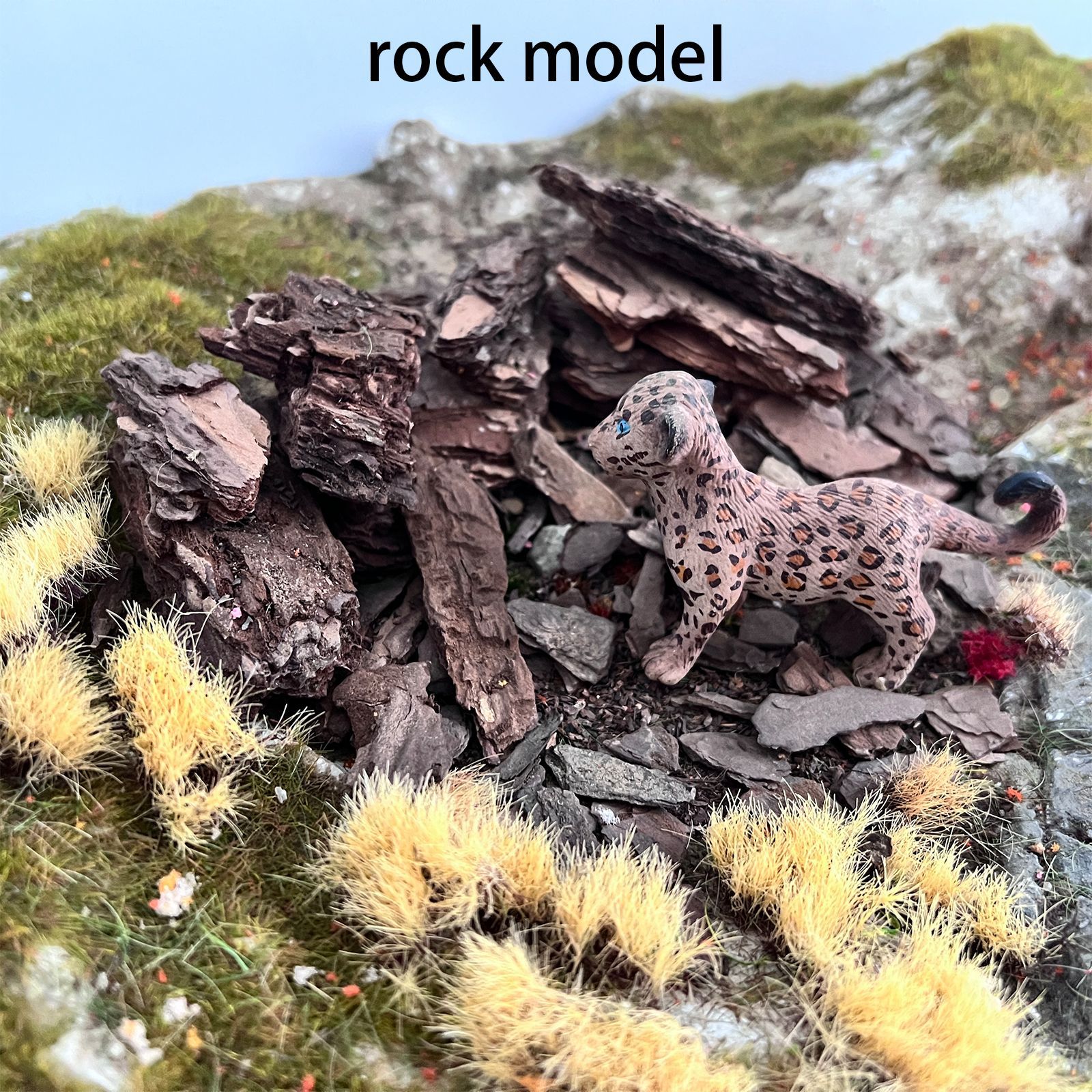 DIY Handcrafted Sand Table Architectural Model Materials Scene Creation Stone Bark Mountain Rock Platform World War Ii Soldier Miniature Landscape