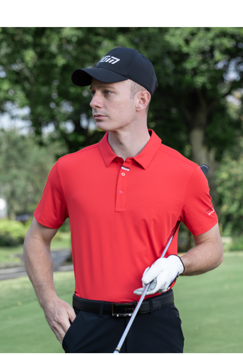 Áo polo nam golf PGM tay ngắn thấm hút nhanh khô — KUZ200-Quần trắng [Thắt lưng cao su/Găng tay dính Velcro], KUZ200-Quần tây màu xám nhạt [thắt lưng cao su/găng tay dính Velcro], KUZ200-Quần đen [thắt lưng cao su/găng tay dính], YF769-tay ngắn màu xanh hải quân chi tiết 20