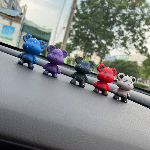 Violent bear Internet celebrity car ornaments doll cartoon cute bulldog car interior accessories creative center console decoration