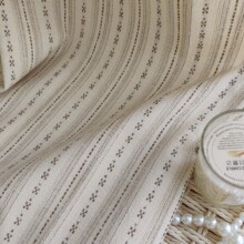 条纹提花奶油黄包豪斯窗帘棉麻提花卧室客厅法式奶油风中古侘寂风
