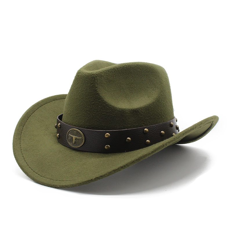 Western cowboyhatt i ullfilt för män och kvinnor för utomhus_voghion.com
