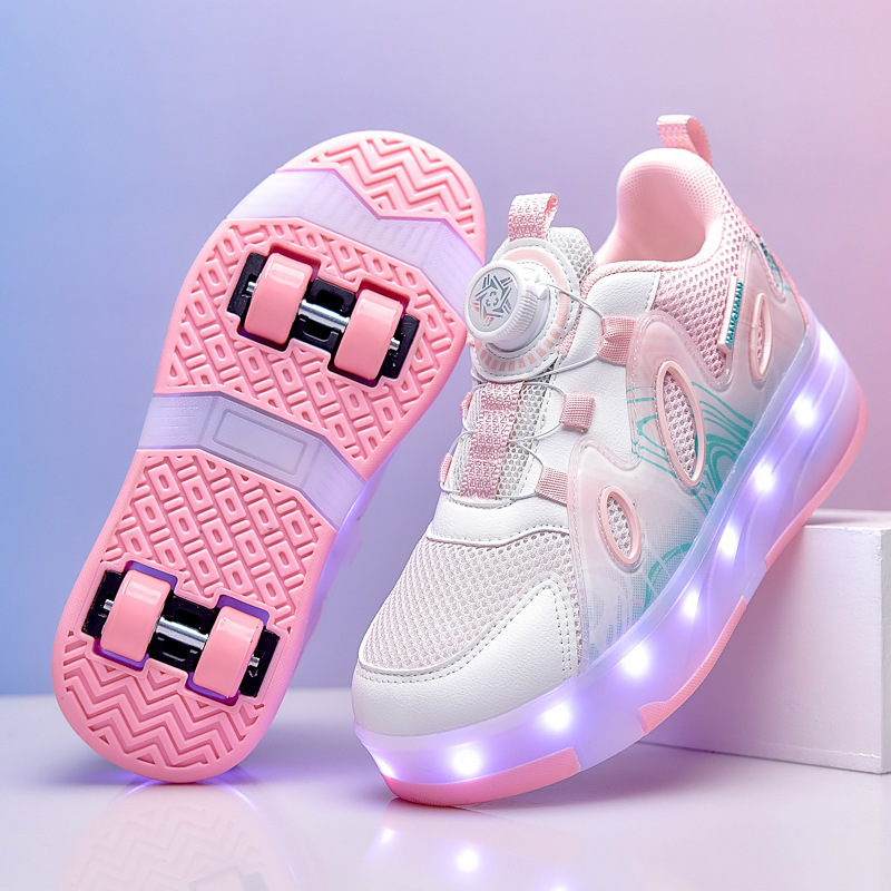 Summer Single-Wheel Roller Shoes for Girls, One-Touch Retractable Roller Skates, Running Shoes, Flying Shoes, Invisible Four-Wheel Shoes with Lights Summer Single-Wheel Roller Shoes for Girls, One-Touch Retractable Roller Skates, Running Shoes, Flying Shoes, Invisible Four-Wheel Shoes with Lights