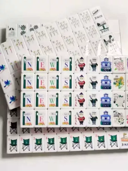 (In-Stock Direct Shipment) American-Style Mahjong Tiles, Acrylic, Size 32, Wood Grain, for Home Use, Gift-Giving, Hand-Crafted Mahjong