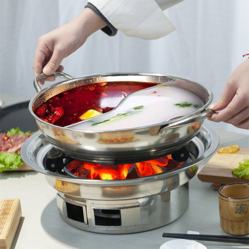 Cooking tea around the stove Korean charcoal grill household barbecue pot round commercial outdoor portable charcoal grill carbon stove