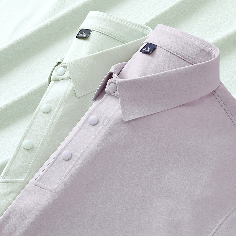 Plain solona cuatro hebillas sin huellas ropa de trabajo de negocios ropa de trabajo personalizada polo polo polo hombre sentido superior